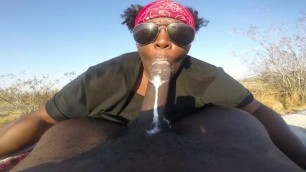 SHE AINT EVEN USE HER HANDS ! | DESERT BLOWJOB CUM IN MOUTH