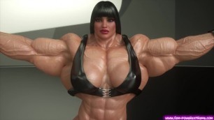 Animated muscle babe