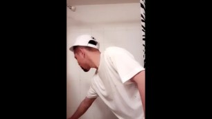 Kingflow93  hops in shower with clothes on then strips down