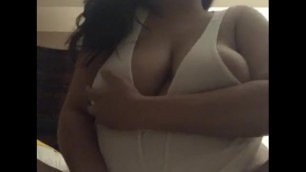 Big Indian Tits Teasing in White Top