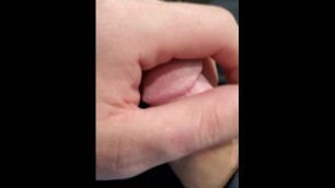 Playing with the tip of my dick feels amazing 