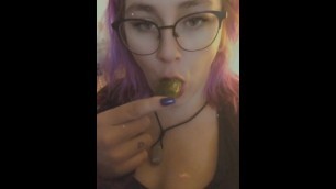 Desperate Whore Deepthroating Pickle