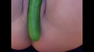 masturbating with a cucumber until I squirt and cum on floor