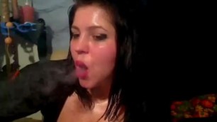 Sexy Smoking Slim Cigarette Fetish Camgirl (Long Time Ago)+Smoker's Cough!
