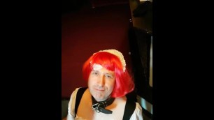 Sissy Mark from Woodford Green receives facial in French maid outfit