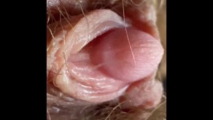 Extreme Close up on my Hairy Pussy and Huge Clitoris 4k Video Test