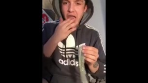 Young Faggot Eating his Precum for Me. Kik: Figura96