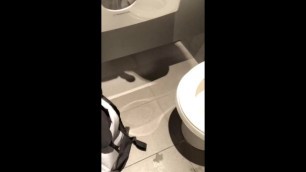 Hot Brisbane tradie pulling his dick in public toilets 