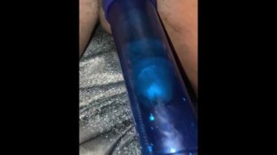 Dick pump toy testing on daddy