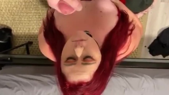 Red haired girl gets facial 