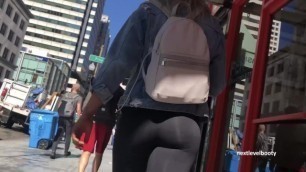Juicy Blonde Teen Ass In Leggings