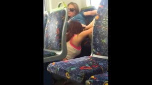 Lesbian Gets a Mouthful on a Public Train.