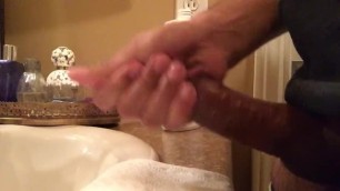 Jerking off my Hard Dick in the Sink