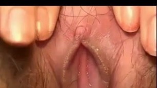 Close Up On Juicy Wet Hairy Pussy BVR
