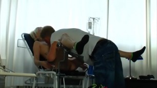 Filthy dude pretending being gynecologist fuck his blond step sister