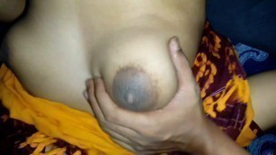 I rubbing & sucking my wife Puffy Boobs and pussy