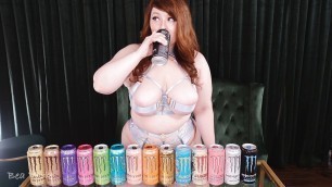 Curvy Cutie Bea York Taste Tests 16 Cans of Monster and Ranks Each